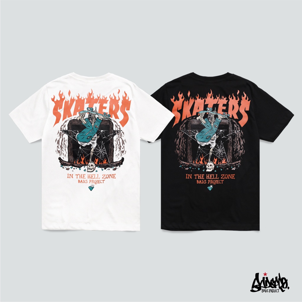 11.11 SALE ® เสื้อยืดลาย แนวสตรีท รุ่น Upside Down Skull สีดำ สีขาว ( ลิขสิทธิ์แท้ ) แขนสั้น เสื้อยืดผู้ชาย TS