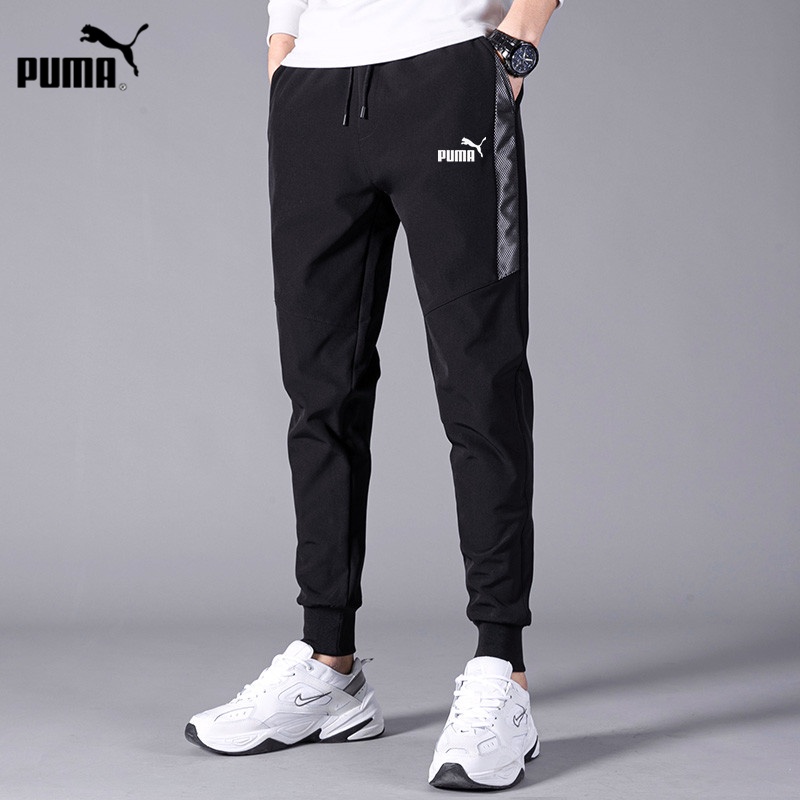 Puma Mens Street Trend Casual Pants Womens Loose Straight Jogger Pants Couple Night Logo Logo Print Sweatpants
