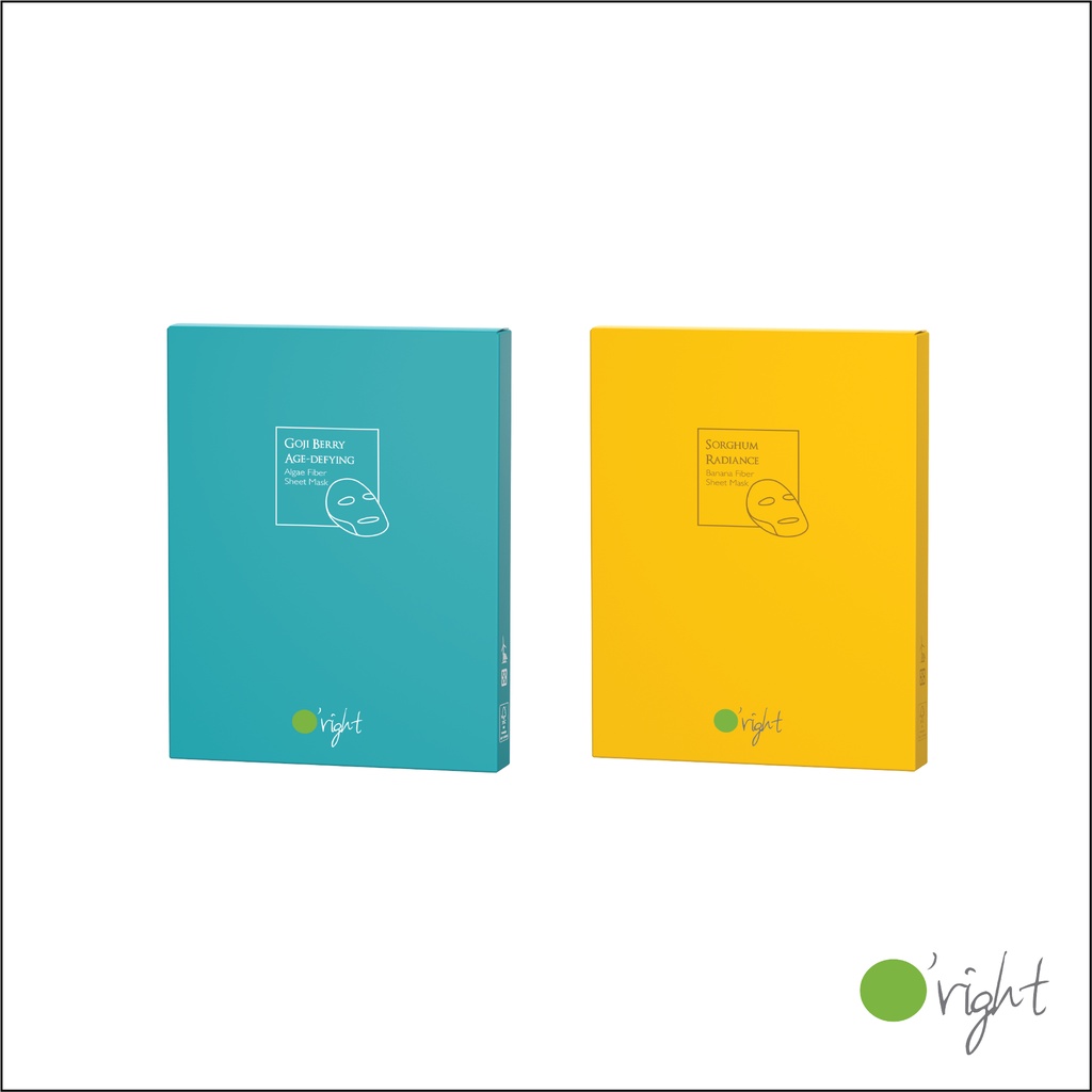 O'right - Sheet Mask set - Sorghum Radiance Banana fiber sheet mask+ Gojiberry Age defying Algar fib