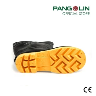 PANGOLIN (แพงโกลิน) รองเท้าบู๊ทเซฟตี้ รองเท้าบู๊ทนิรภัยพีวีซี(PVC) สูง14" สีดำ หัวเหล็ก รุ่น BOOT0017