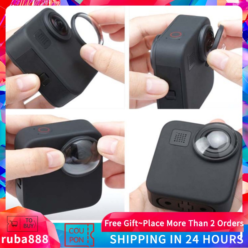 Ruba88 2 ชิ้นอะคริลิคกันน้ําป้องกันเลนส์หน้าจอสําหรับ GoPro Max กล้องกีฬา