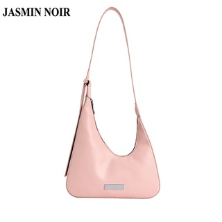 Jasmin Noir กระเป๋าสะพายไหล่ หนัง PU เรียบง่าย สําหรับผู้หญิง