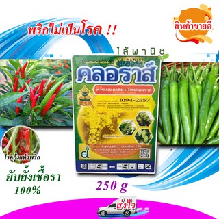 สารกำจัดเชื้อราชื่อ คลอราส์ 250g.คาร์เบนดาซิม+โพรคลอลาส  โรคแอนแทรคโนส โรคกุ้งแห้ง โรคดอกดำในมะม่วง โรคราแป้ง โรคพืช