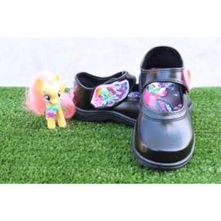 รองเท้านักเรียนหนังดำ my LiTTLE PONy เทป