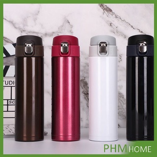 กระบอกน้ำสแตนเลสสีแมททริก ฉนวนกันความร้อนความเย็น 500 มล ขวดน้ำ  Stainless Steel Thermos