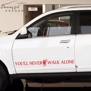 สติ๊กเกอร์ติดรถ Liverpool Youll Never Walk Alone Football Decals สําหรับกระจกหน้าต่างประตูด้านหลัง