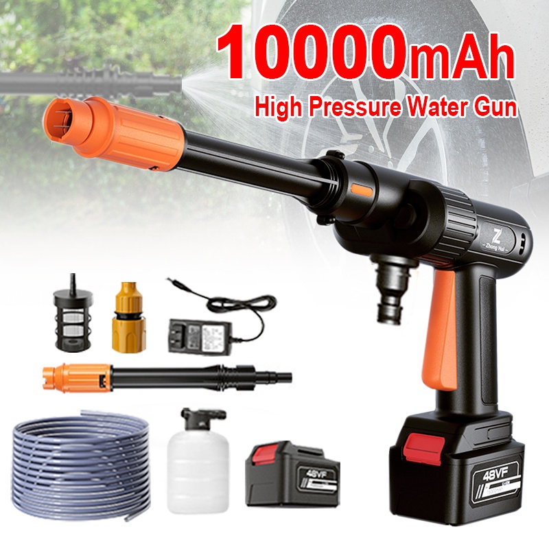 10000mAh High Pressure Car Washer Water Gun 21V Portable Pressure Washer Cordless Car Washing Machine Cleaner Adjustable