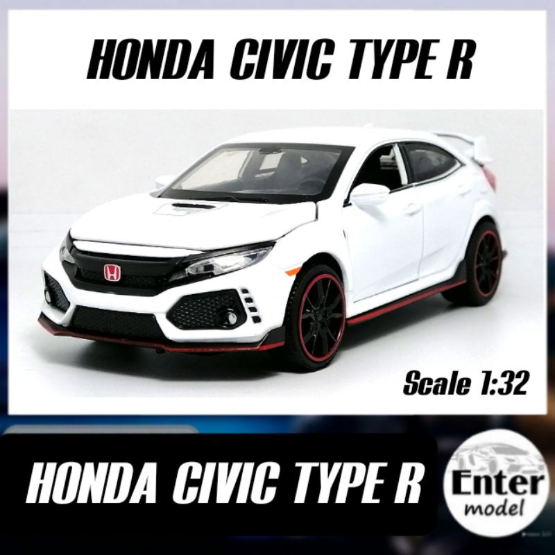 โมเดลรถ HONDA CIVIC FK TYPE R MINIAUTO ลิขสิทธิ์แท้ เหล็กอัลลอย เปิดไฟได้มีเสียงเครื่องยนต์ สเกล 1/32 ยาว15cm