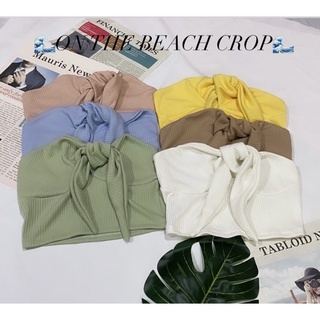 ✨on the beach crop top✨ เกาะอกผูกหน้า ครอบผูกหน้า ผ้านุ่น ใส่สบาย สายแฟห้ามพลาด