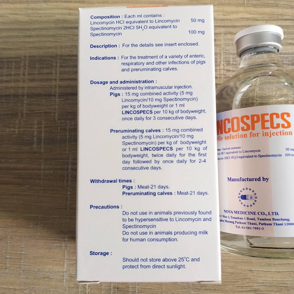 Lincospec ลินโคสเปคซ์ ลดการติดเชื้อสำหรับสัตว์ ขนาด 100ml - moomakakai2 ...