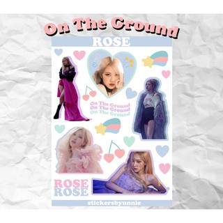 สติ๊กเกอร์ ROSE Ver. On the ground ขาวมัน กันน้ำ (ไม่ไดคัท)
