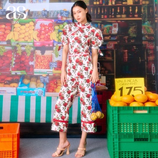 [ASV Exclusive 4/22] Tutti Frutti Culottes Pants กางเกงผู้หญิง ขายาว แต่งดีเทลสแกลลอป ผ้าลายผลไม้