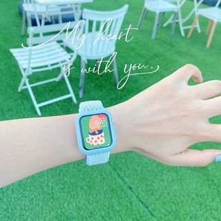 2 in 1 เคสนาฬิกาข้อมือไนล่อน พร้อมสายนาฬิกาข้อมือ สําหรับ Apple Watch Series 7 6 SE 5 4 3 2 1 iWatch 41 มม. 45 มม. 44 มม. 40 มม. 44 มม. 42 มม. 38 มม.