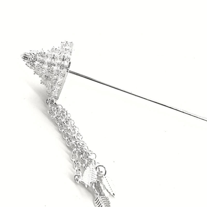 Vintage jewelry ปิ่นปักผม ชุดไทย ปิ่นปักผมออเจ้า เครื่องประดับผม สีเงิน