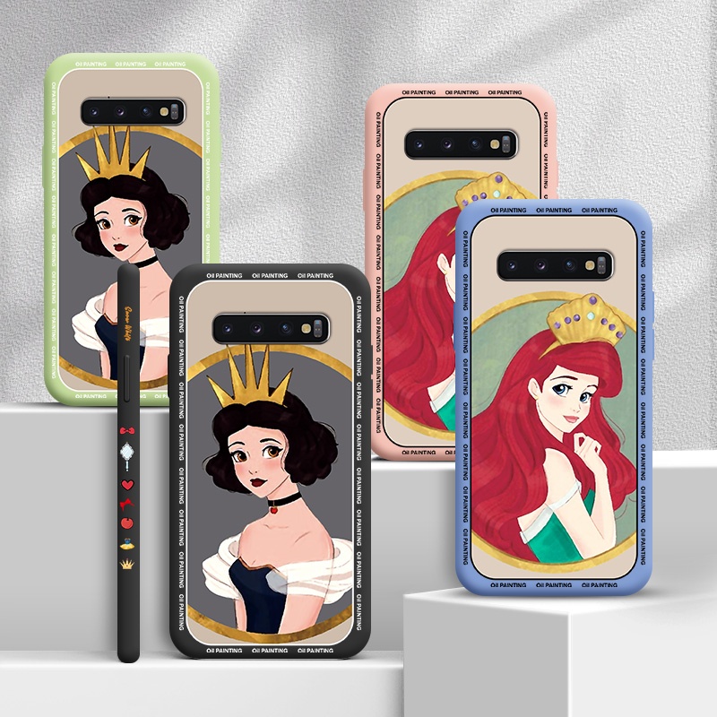 สำหรับ Samsung S10 4G S10 5G S10E S10 Lite S10 Plus S9 S9 Plus เคสโทรศัพท์น่ารักการ์ตูน Disney Princess กันกระแทกฝาหลังกล้อง Full เลนส์เคสป้องกัน