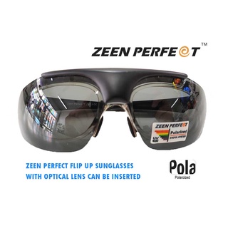 แว่นกันแดด ZEEN PERFECT ทรงสปอร์ต เปิด/ปิด หน้าได้แบบมีกรอบสายตาด้านใน Flip up Sunglasses with inner frame for optical