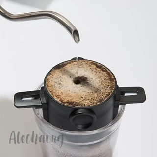 Alechaung กรองกาแฟ ดริปเปอร์กาแฟ ที่กรองกาแฟ แบบพับได้ สแตนเลส 2ชั้น กรวยดริปเปอร์