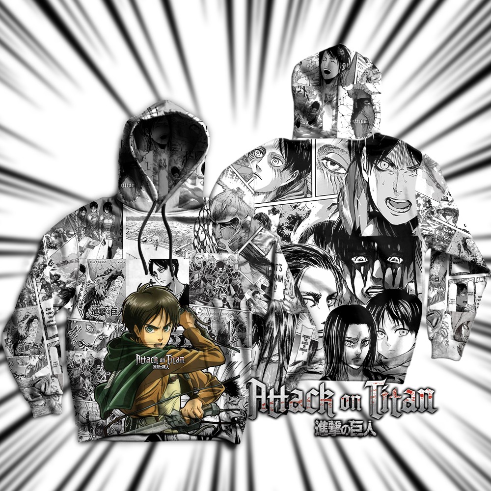 อะนิเมะ Eren Attack On Titan เสื้อกันหนาวมีฮู้ด Animophila