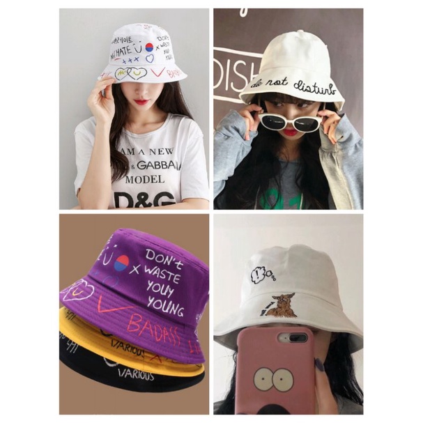 ฺB047 [พร้อมส่งจากไทย] หมวกบักเก็ต ปีกกว้าง กันแดด ผู้หญิง
