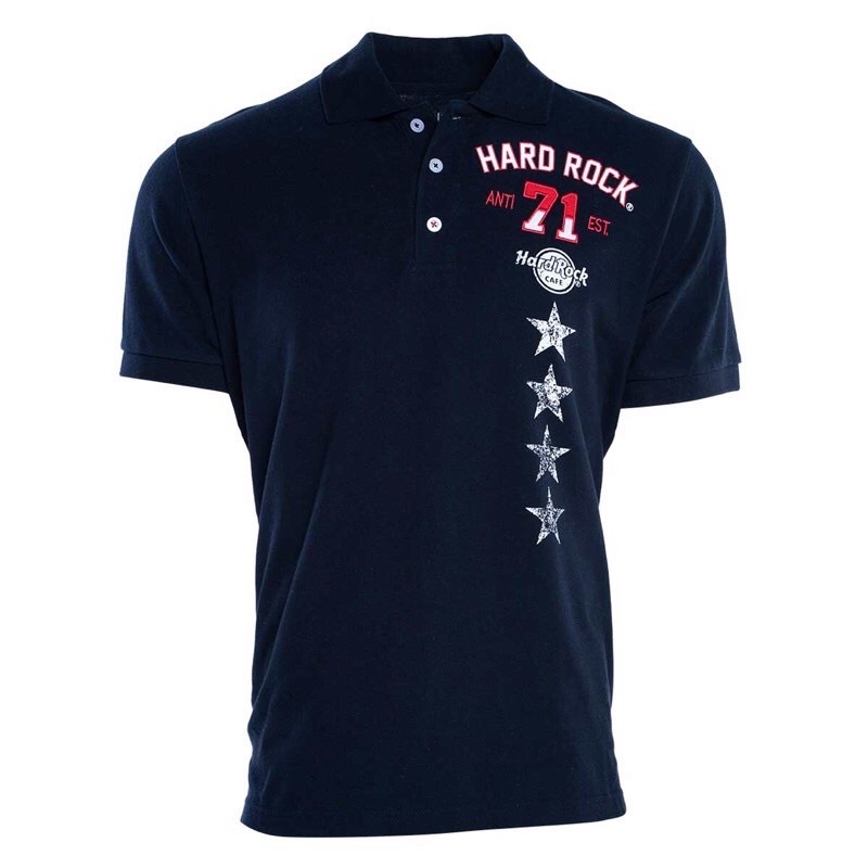 HRC Hard Rock Cafe 71 เสื้อโปโลผู้ชาย Star Location AMSTERDAM PARIS ORLANDO MUNICH HONOLU