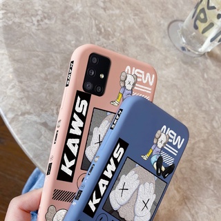 สำหรับ Samsung A51 4G A51 5G A52 5G A70 A70S A71 4G A71 5G A72 5G เคสโทรศัพท์พร้อมการ์ตูน kaws ภาพวาดรอยยิ้มกันกระแทกฝาหลังแบบนุ่มกล้องรูปแบบซิลิโคนแบบเต็มตัวป้องกันเลนส์เคสเคสน่ารัก