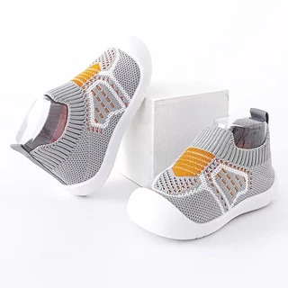Babyonline(X163)2N6 (ส่งด่วน1วัน)รองเท้าผ้าใบสำหรับเด็กหัดเดินข้อยาว พื้นยางนิ่ม มีกันลื่น ใส่สบาย
