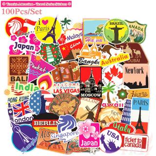 100Pcs/Set ❉ Famous Tourist City Scenery Series 03 - City Travel สติ๊กเกอร์ ❉ Tourist Attraction DIY Fashion Mixed Luggage Laptop Skateboard Doodle Decal สติ๊กเกอร์