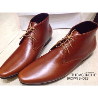 BROWN SHOES รองเท้าหนังหุ้มข้อ หัวแหลม สีน้ำตาล