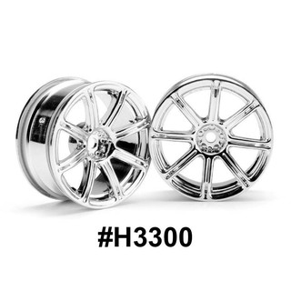 HPI 3300 WORK EMOTION XC8 WHEELS 26mm CHROME (3mm OFFSET)