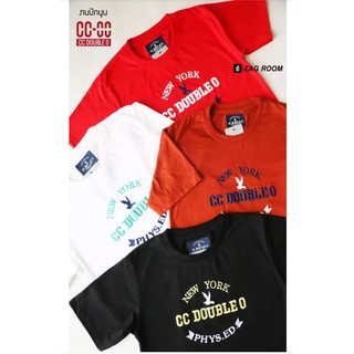 เสื้อยึดคอกลมแขนสั้นงานปักป้ายห้อยCC-OO