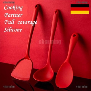 จากเยอรมัน💥 ทนร้อน 💥230เซลเซียส ตะหลิวซิลิโคน กระบวยซิลิโคน ทัพพีซิลิโคน กระบวยซิลิโคน ไม่ละลาย ไม่กลัววร้อน ทนความร้อนได้สูง ซิลิโคนแท้  ผัด ทอด ชุดตะหลิวทำอาหาร ชุดเครื่องครัว [กระบวย/กระชอน/ทัพพี/ตะหลิว]