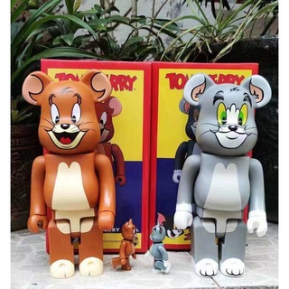 โมเดลฟิกเกอร์ Bearbrick 400%&amp;100% การ์ตูนแมว Tom and Jerry x Be@rbrick ของเล่น ของขวัญ