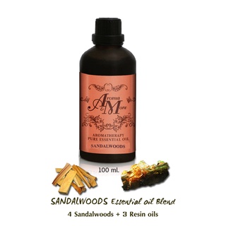 Sandalwoods Essential Oils 100% Blend น้ำมันหอมระเหยสูตรผสมแซนเดิลวูด หลายสายพันธุ์ กลิ่นหอมอบอุ่น นุ่มและหวาน 100ML