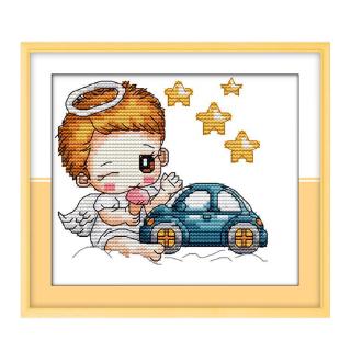 cod diy ชุดปักครอสติส 11 ct angel boy car star pattern lkj