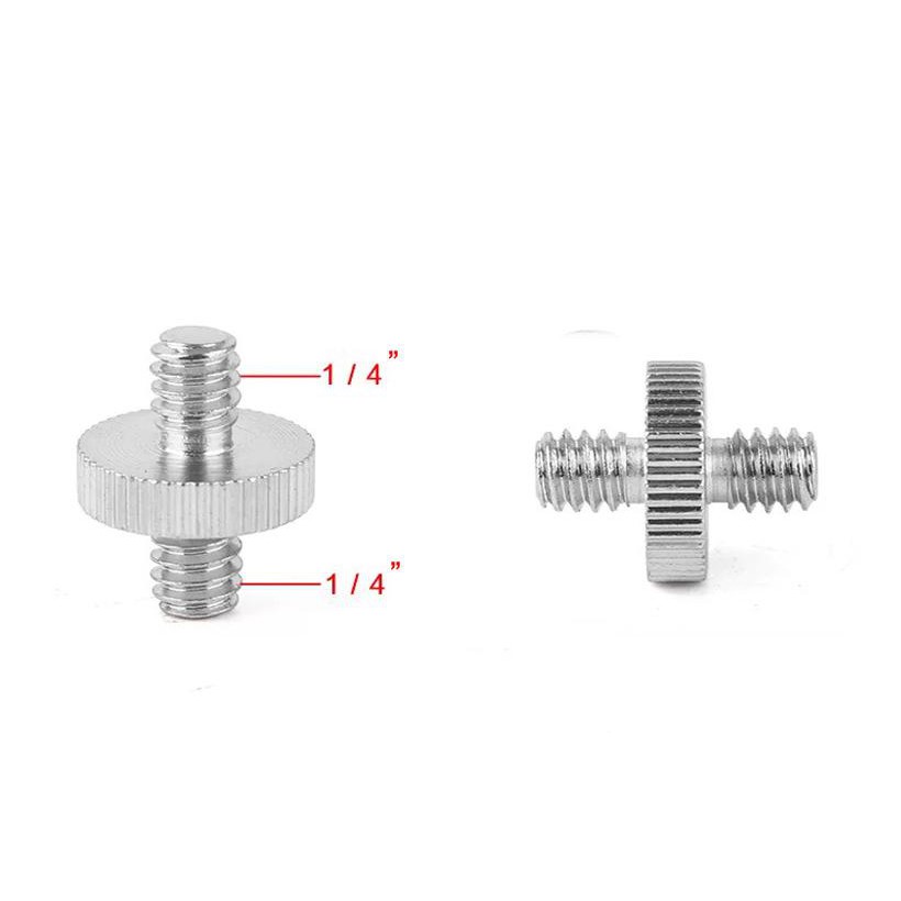 1/4 inch male to 1/4 inch male Threaded adapter for camera frame / shoulder / stand / studio socket / lighting equipment