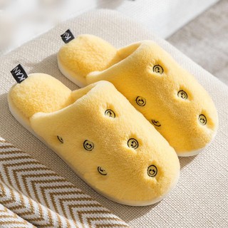 รองเท้า ยิ้มเหลือง smiley face ใส่ในบ้าน รองเท้าแตะ กันลื่น นุ่มนิ่ม อุ่น สีสันสวยงาม Slipper