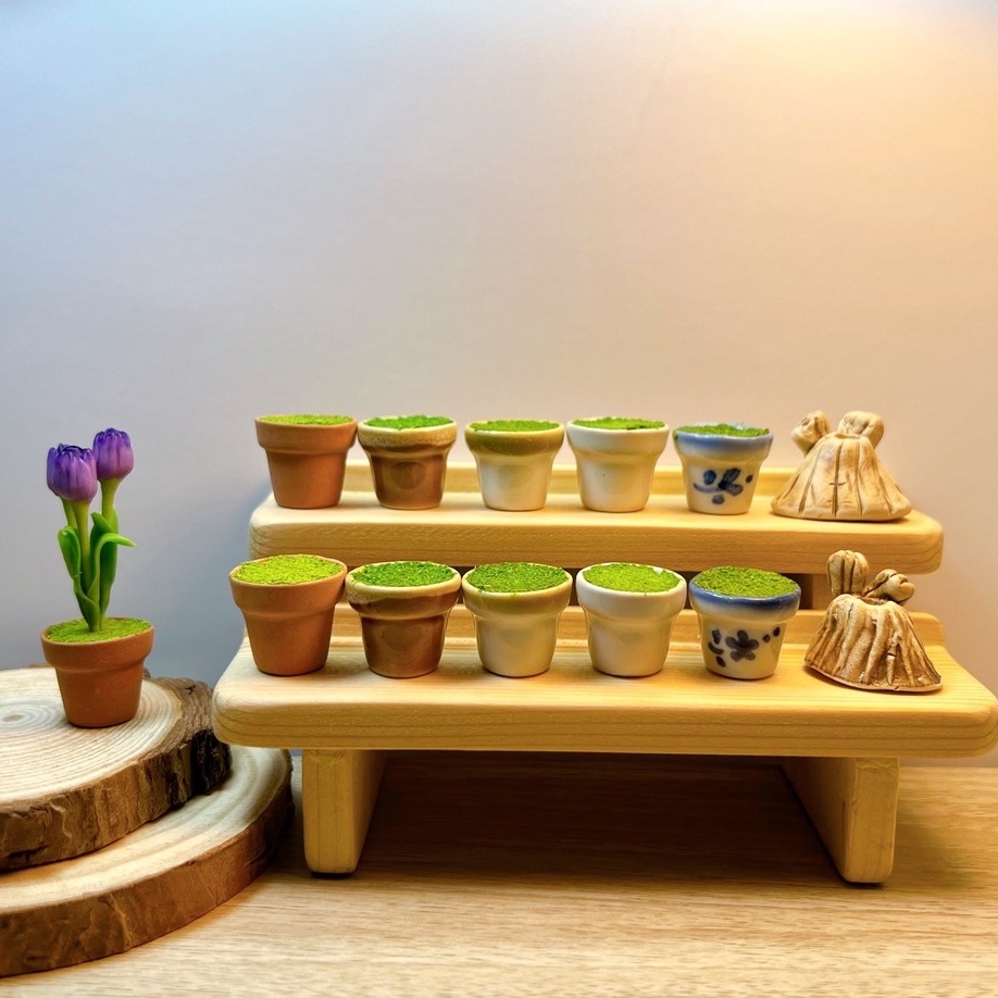 กระถางอัดดินเทียมจิ๋ว สำหรับปักต้นไม้จิ๋ว #ของจิ๋ว #miniature