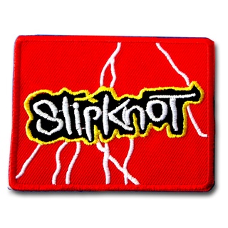 อาร์มติดเสื้อ ตัวรีดติดเสื้อผ้า อาร์ม ตัวรีด หมวก วงดนตรี ร็อค เฮฟวี เมทัล Slipknot Patch Embroidered Iron on #2