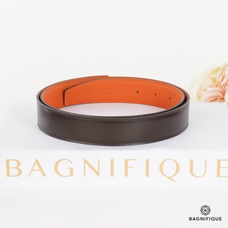 HERMES BELT 32 MM BROWNORANGE STAMP Q SIZE 95