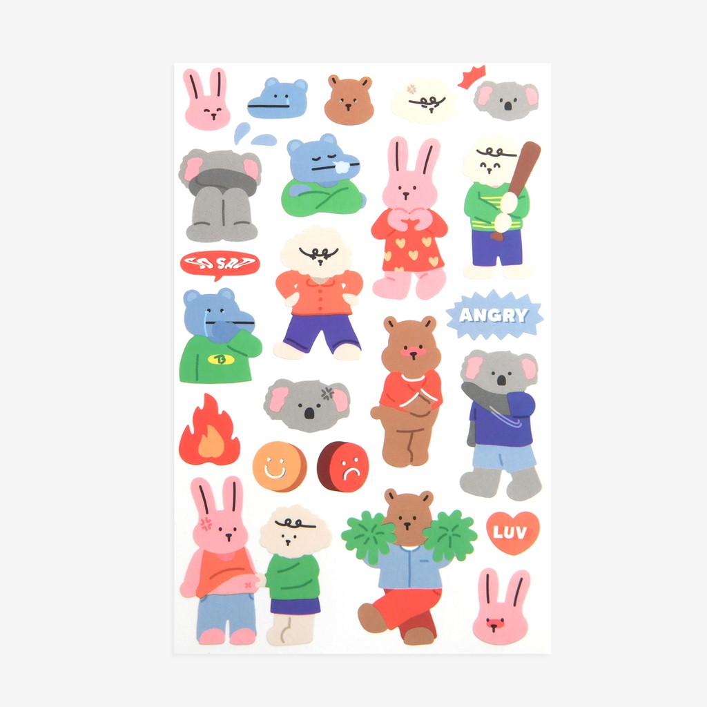 My Buddy Sticker ลาย 17-24 สติ๊กเกอร์สัตว์น้อยแสนน่ารัก จาก Dailylike ลิขสิทธิ์แท้