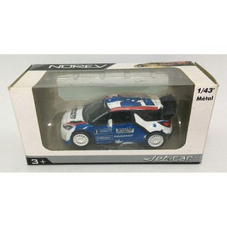 รถเหล็ก Norev Citroen ds3 wrc no.1 สีขาวน้ำเงินคาดลายแข่ง