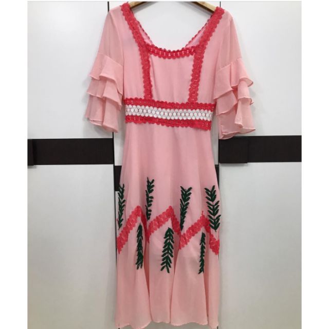 🔥S A L E 🔥💥 Orange Juice เดรสสุดฮิต สีชมพู sz.M(Used)