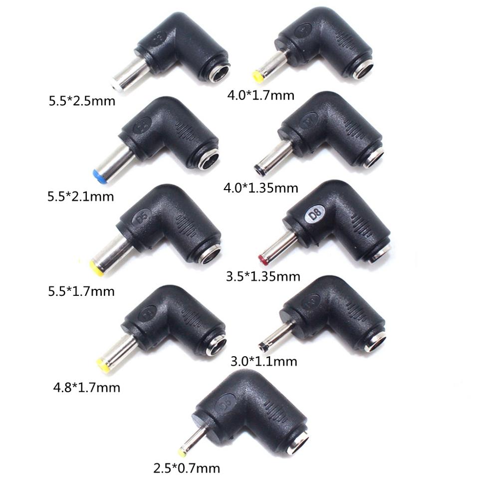 Dc Power ชายหญิง 5.5x2.5 / 4.0*1.7 / 3.0*1.1 / 4.0x1.35 ถึง 5.5*2.1 4.5*3.0 มม.ปลั๊กแปลงแล็ปท็อปอะแดปเตอร์มุม 2 ชิ้น