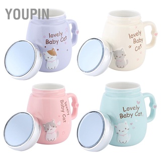 Youpin 500ml Cute Animal Pattern Large Capacity Ceramic Cup Mug with Lid for Home Office