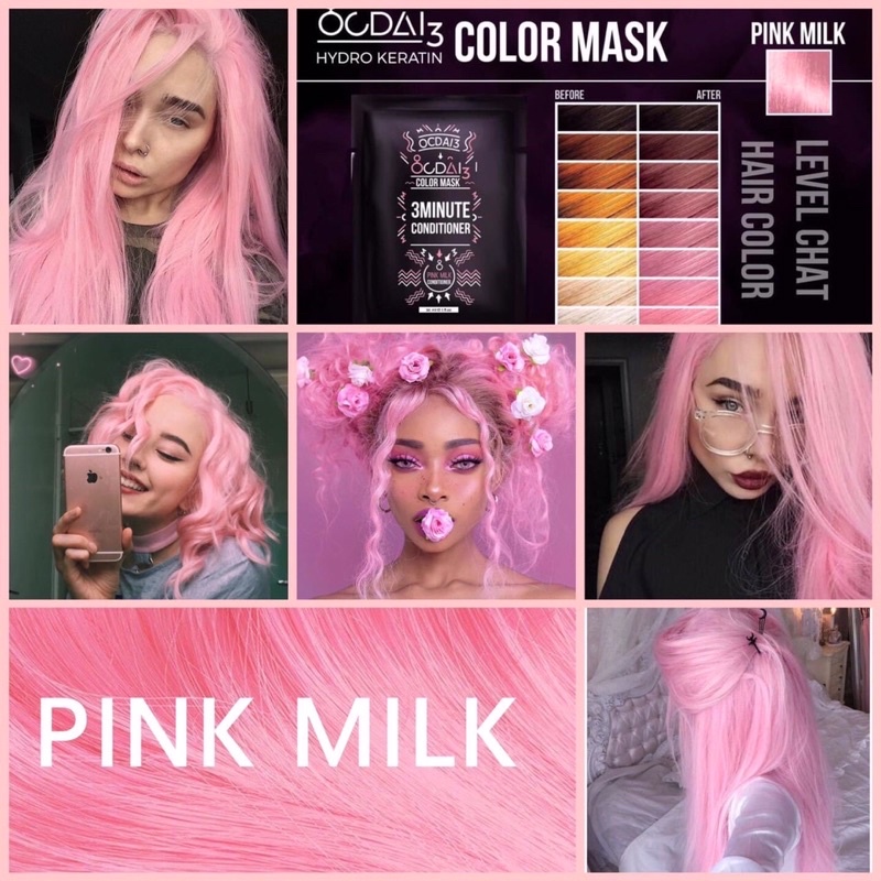 ทรีทเม้นเปลี่ยนสีผมOcdai3ชมพูพาสเทล Pink Milk