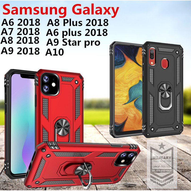 Samsung Galaxy A8 plus 2018 / A7 2018 / A10 / A9 2018 / A9 Star pro / A6 plus 2018 Sergeant anti-fall ring phone case Wy