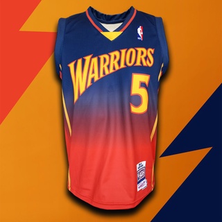 เสื้อบาส เสื้อบาสเกตบอล NBA ทีม Goldenstate Warriers เสื้อทีม โกลเด้นสเตท #BK0117 รุ่น Classic Baron Davis #5 ไซส์ S-5XL