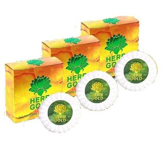 สบู่ HERB GOLD SOAP ของเเท้ 100% เช็ต 3 ก้อน