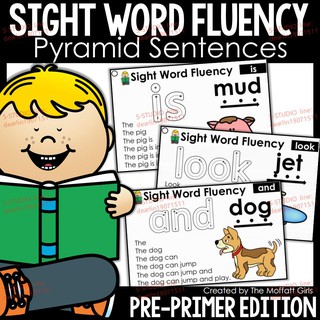 Sight Word Fluency (Pyramid Sentences) Pre-Primer Editionการเรียนภาษาอังกฤษสำหรับเด็ก เอกสารเรียนภาษาอังกฤษ