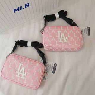 ✨ของแท้100%✨ กระเป๋าสะพาย MLB monogram crayon mini cross bag กระเป๋าสะพายข้างสีชมพู